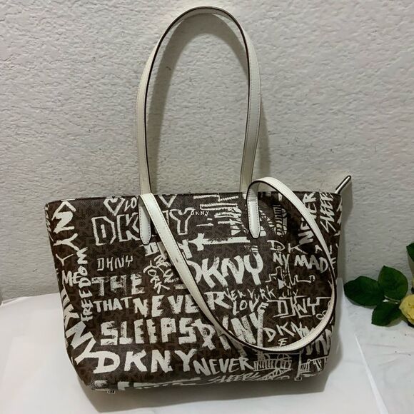 DKNY Bryant Medium Tote Graffiti purse handbag - Picture 2 of 14
